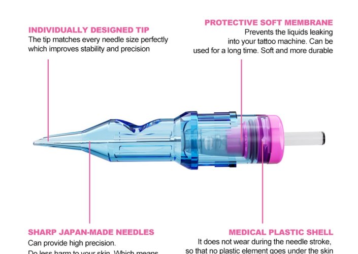 Long taper één puntsnaald met dikte 30 universeel emalla