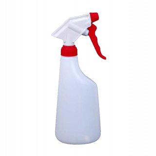 Lege fles om een reiniging tijdens PMU te maken 